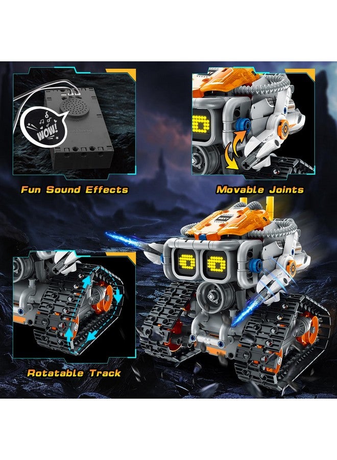 HOGOKIDS Changeable Expressions Robot Building Sets - 3 in 1 Remote & APP Supported Robotic Building Toy Having Sound Effect, Rechargeable RC Robot Birthday Present for Kids Age 6+ Boy & Girl (451PCS) - Image 4