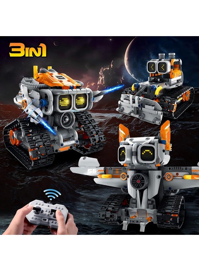 HOGOKIDS Changeable Expressions Robot Building Sets - 3 in 1 Remote & APP Supported Robotic Building Toy Having Sound Effect, Rechargeable RC Robot Birthday Present for Kids Age 6+ Boy & Girl (451PCS) - Image 5