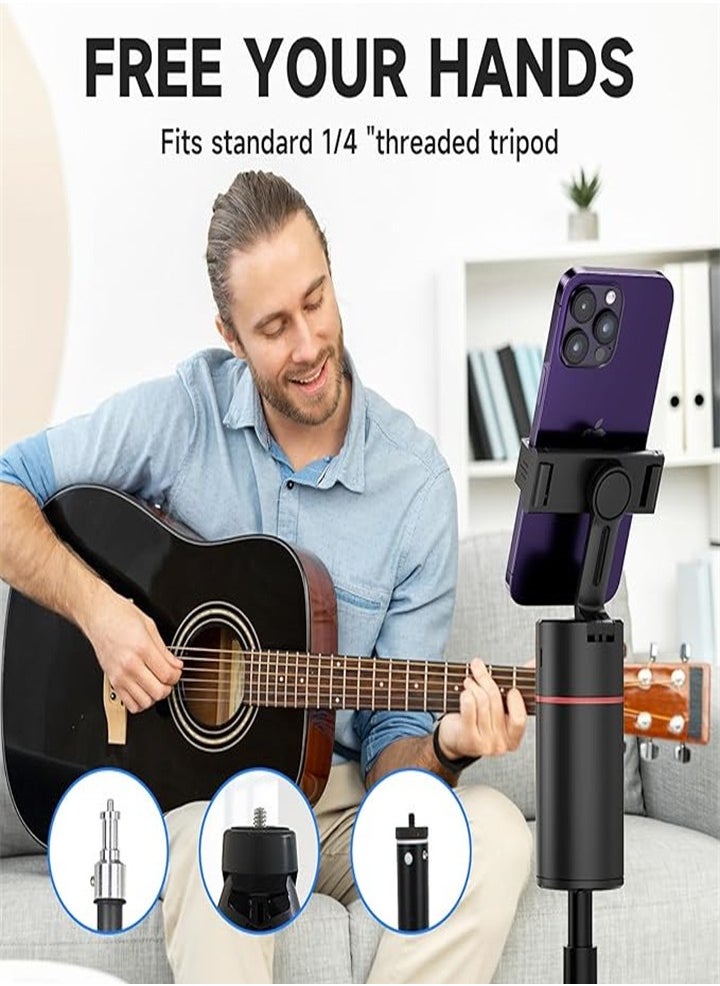 Generic - Automatic Face Tracking Tripod with Fill Light, No App Required, 360° Rotating Body Phone Camera Holder with Detachable Remote Control, Smart Shooting Stand Gesture Control for Live Vlog Streaming Video, Black - Image 1