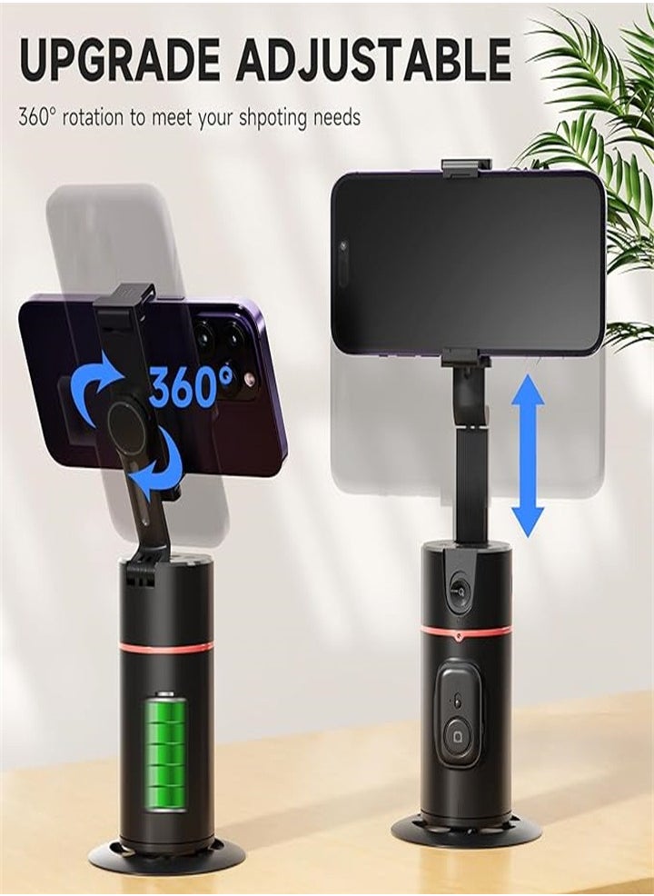 Generic - Automatic Face Tracking Tripod with Fill Light, No App Required, 360° Rotating Body Phone Camera Holder with Detachable Remote Control, Smart Shooting Stand Gesture Control for Live Vlog Streaming Video, Black - Image 1