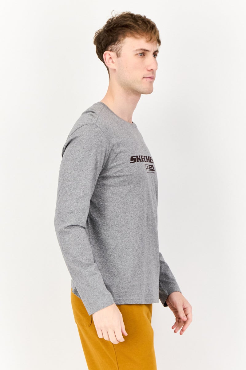 SKECHERS Men Sportswear Fit Long Sleeve Outdoor T-Shirt, Grey  - Image 2