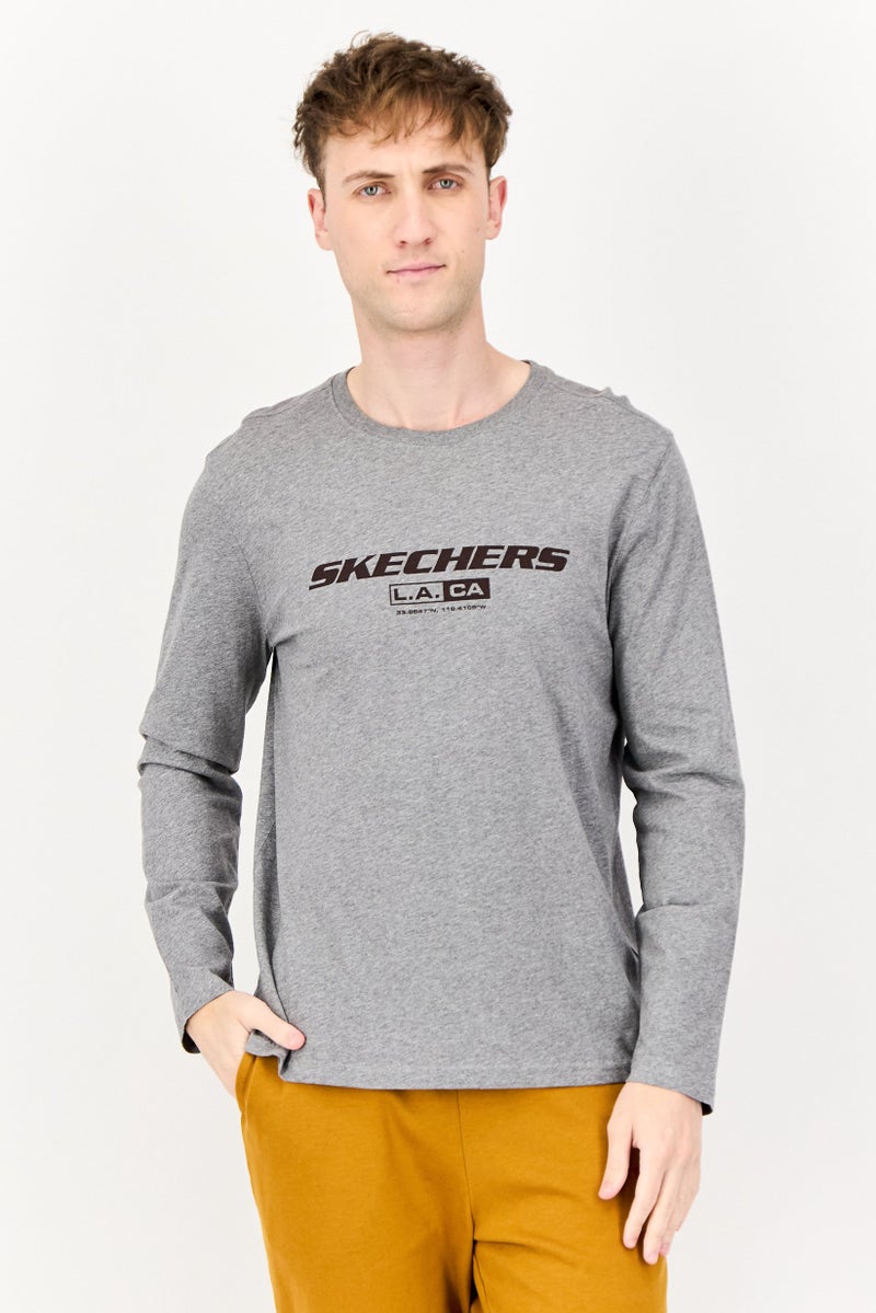 SKECHERS Men Sportswear Fit Long Sleeve Outdoor T-Shirt, Grey  - Image 1