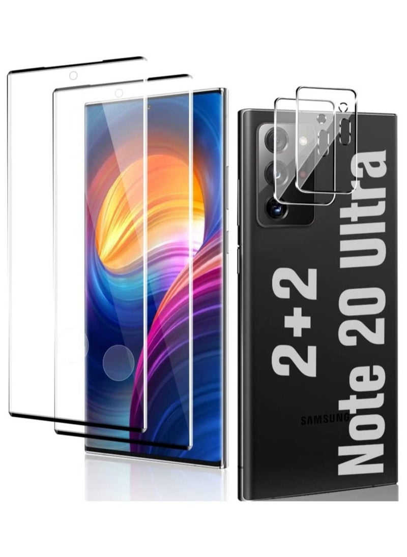 vesus [2+2 Pack] Note 20 Ultra Glass Screen Protector, HD Clear 9H Tempered Glass Scratch Resistant, Fingerprint Unlock, 3D Curved, Bubble-Free - Image 1