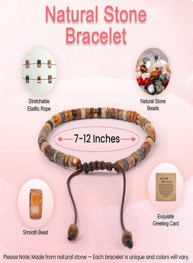 ZOKCC Friendship Gifts Bracelets for Women - Healing Natural Stone Bracelet - Inspirational Cheer Up Gifts for Women Best Friends BFF Bestie - Image 4
