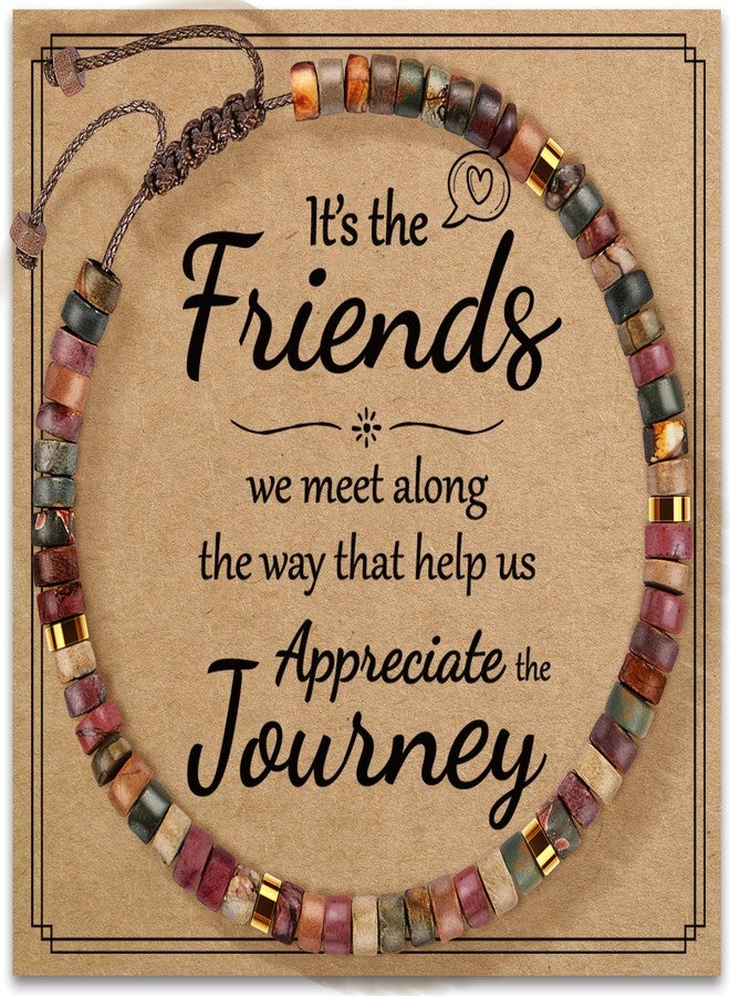 ZOKCC Friendship Gifts Bracelets for Women - Healing Natural Stone Bracelet - Inspirational Cheer Up Gifts for Women Best Friends BFF Bestie - Image 1