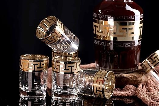 EXOMOON طقم شوت إكزومون الملكي الروسي | 7 قطع طقم ديسينتر وكؤوس | كؤوس حفلات | متعددة الاستخدامات للنبيذ، الويسكي، المشروبات الباردة وكؤوس الكوكتيل | 6 كؤوس (60 مل) و 1 ديسينتر (500 مل) - Image 4