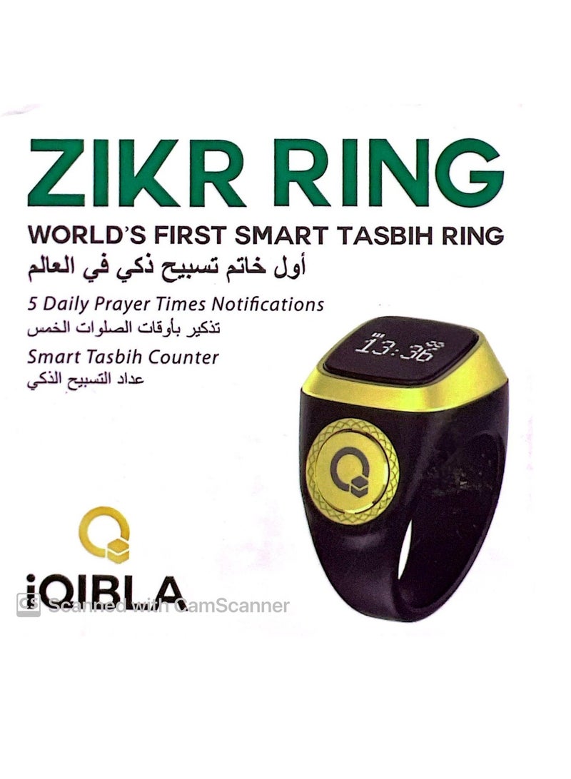 iQIBLA Smart Tasbih Zikr Plastic Ring - Black - 18mm - Image 1