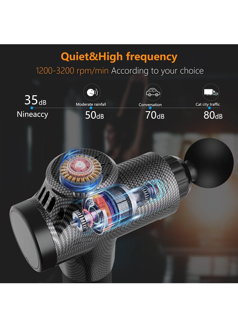 MileMelo - Deep Tissue Portable Massage Gun Set,16.8V 30 Speeds Handheld Muscle Massager,with 6 Heads,Relax Muscles to Relieve Pain(Brushless Motor) - Image 1