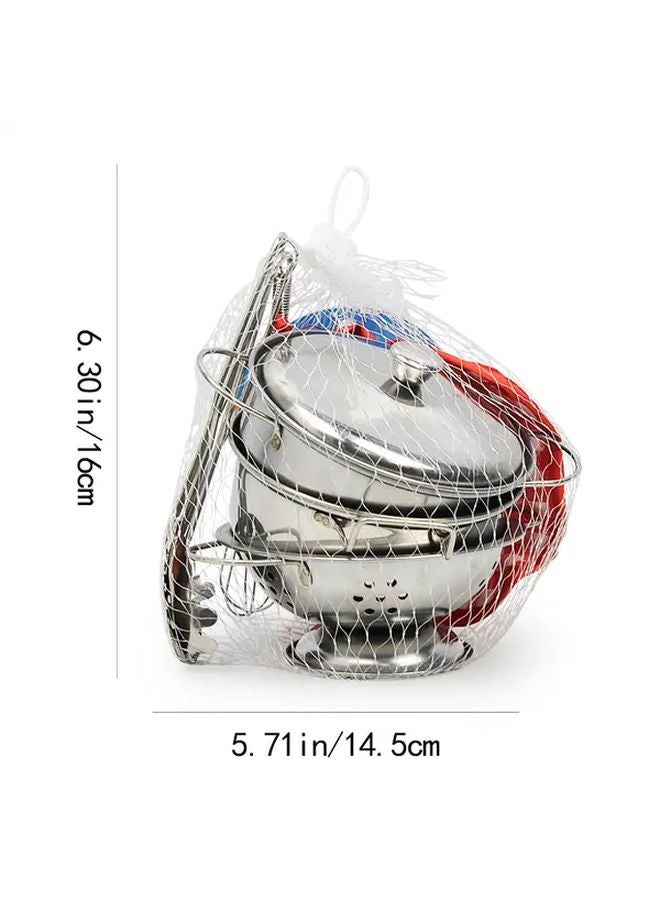 Mini Stainless Steel Kitchen Toys Set 10pcs Educational Kids Cooking Utensils - Image 3
