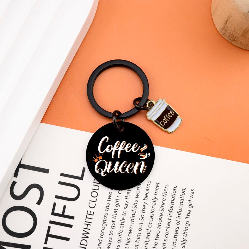 UIWIHHP Coffee Gifts for Women Cool Coffees Queen Keychain Gifts for Coffee Lovers Women Friend Coworker Coffees Stuff Accessories Christmas Stocking Stuffers for Woman Teen Girls - Image 3