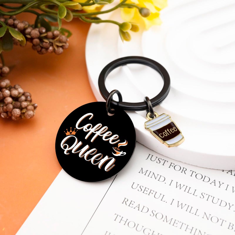UIWIHHP Coffee Gifts for Women Cool Coffees Queen Keychain Gifts for Coffee Lovers Women Friend Coworker Coffees Stuff Accessories Christmas Stocking Stuffers for Woman Teen Girls - Image 5