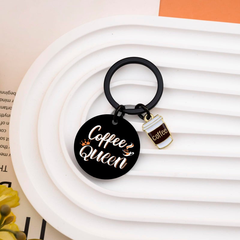 UIWIHHP Coffee Gifts for Women Cool Coffees Queen Keychain Gifts for Coffee Lovers Women Friend Coworker Coffees Stuff Accessories Christmas Stocking Stuffers for Woman Teen Girls - Image 2