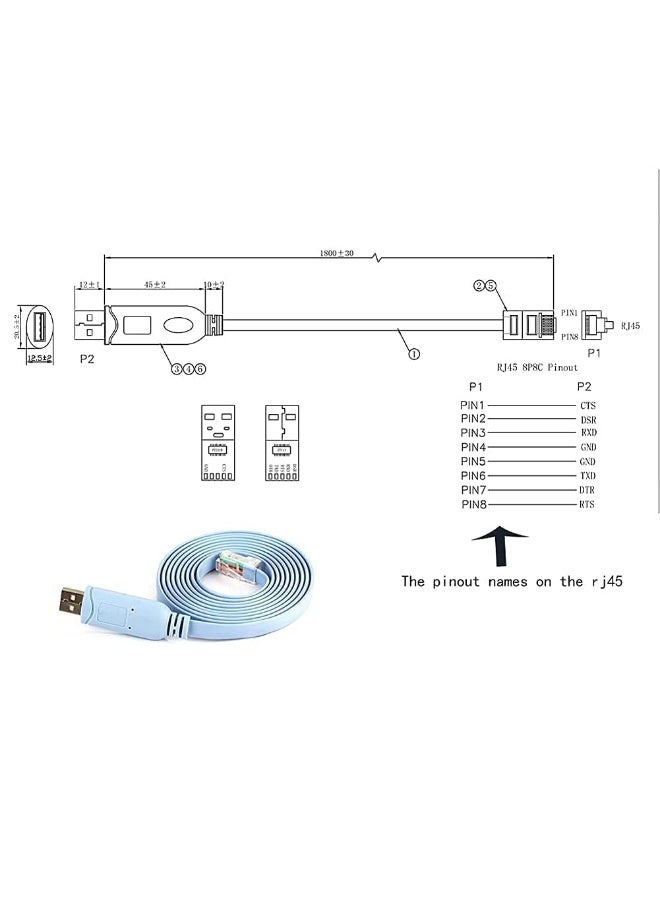 USB to RJ45 Console Cat5 Cable (1.8M) with FTDI Chip – Serial Console Cable for Routers & Switches (Windows/Mac/Linux Compatible) - Image 3