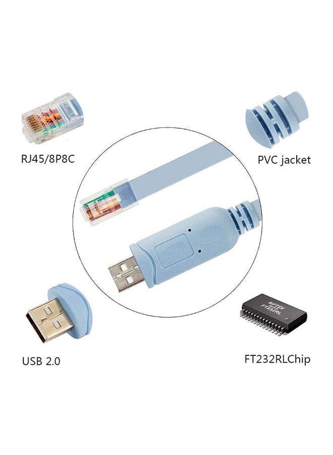 USB to RJ45 Console Cat5 Cable (1.8M) with FTDI Chip – Serial Console Cable for Routers & Switches (Windows/Mac/Linux Compatible) - Image 5
