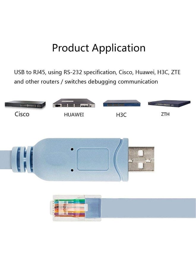 USB to RJ45 Console Cat5 Cable (1.8M) with FTDI Chip – Serial Console Cable for Routers & Switches (Windows/Mac/Linux Compatible) - Image 4