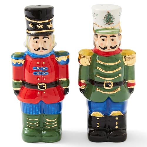 Spode Christmas Tree Nutcracker Salt Pepper Shaker Set 2Piece Holiday Kitchen Table Dcor Festive Home Accent Christmas GiftStocking Stuffer for Hosts Holiday Enthusiasts