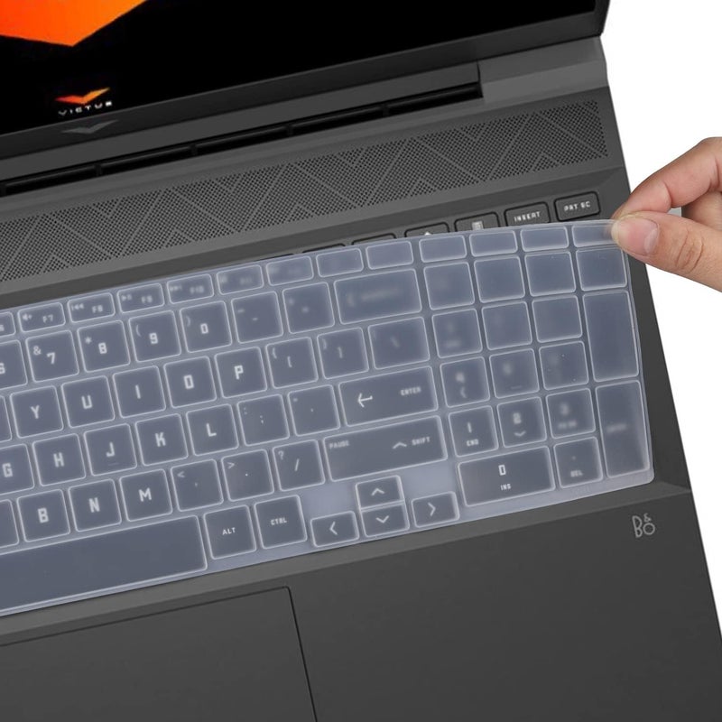 Saco غطاء واقي للوحة مفاتيح اللابتوب متوافق مع HP Victus 15-FA و 15-FB و 16-D و 16-E و 16-S [15.6 بوصة] | لابتوب الألعاب HP Victus 16-D و 16-E و 16-S [16.1 بوصة] - شفاف، سيليكون - Image 4