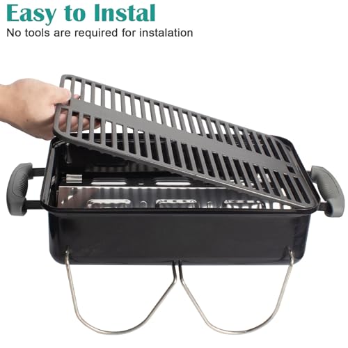 EasiBBQ Cast Iron Grill Grate for Weber Go-Anywhere Charcoal and Gas Grill, Cooking Grill Grids Replaces 80631, 70211, 3634, 67195, 16" x 10" - Image 4