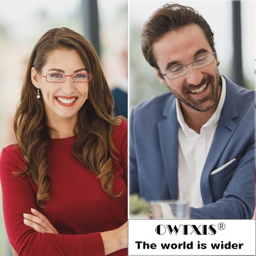 OWTXIS Slim Pen Reading Glasses for Men Women, Blue Light Blocking 4 Pack Small Tube Reader Glasses with Portable Clip Case, +1.25 - Image 3