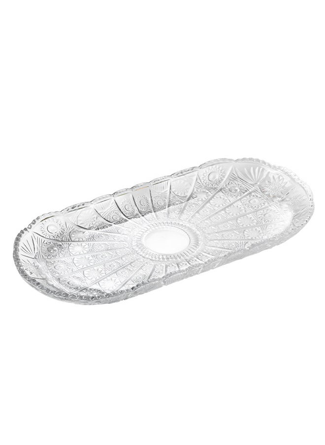 Guzel Premium Glass Fruit Plate 33.5x15.2CM Clear 