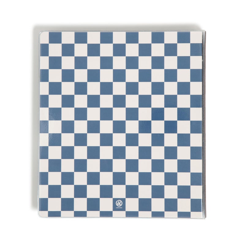 U Brands Checkered Preppy Blue 3 Ring Binder, 1-Inch, Holds 225 Sheets, Durable Round Rings, Clear View, Letter Size, 1 Pack - Image 3