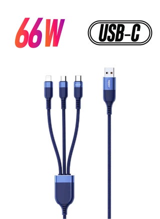 Data Cable 6A 3-In-1 Fast Charging All-Compatible Aluminum Alloy Material, Fully Compatible Bending Resistant, Universal For All Mobile Phones, Length 1.2M, Blue - pzsku/ZDEBDD7FDC25117E0DA9BZ/45/_/1738234128/246bb209-3cdb-4a44-a271-06c6163ed6b5