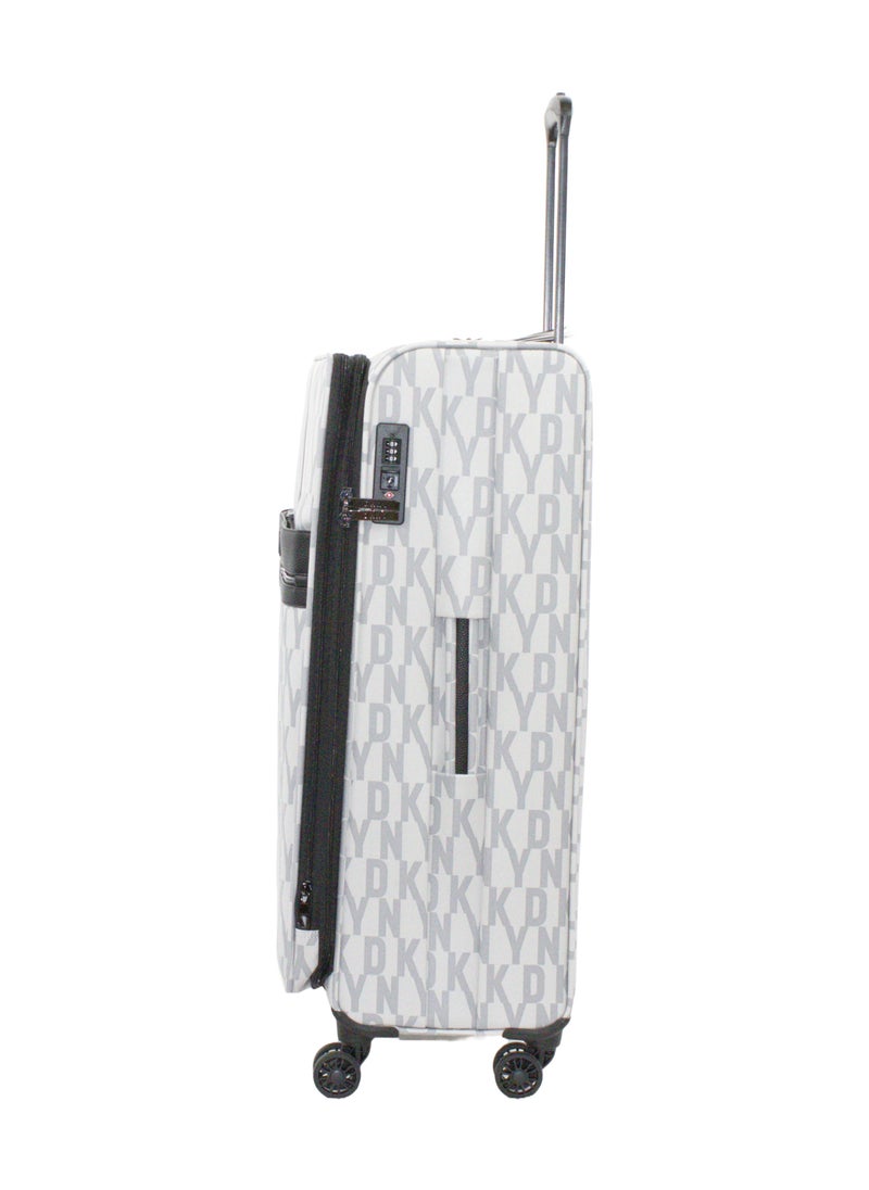 دكني حقيبة سفر DKNY Signature Strip 2.0 SoftSide على عجلات للجنسين | نظام ABS خفيف الوزن للغاية مع عجلات دوارة مزدوجة 4 ألوان LT GREY/MAUVE  - Image 2