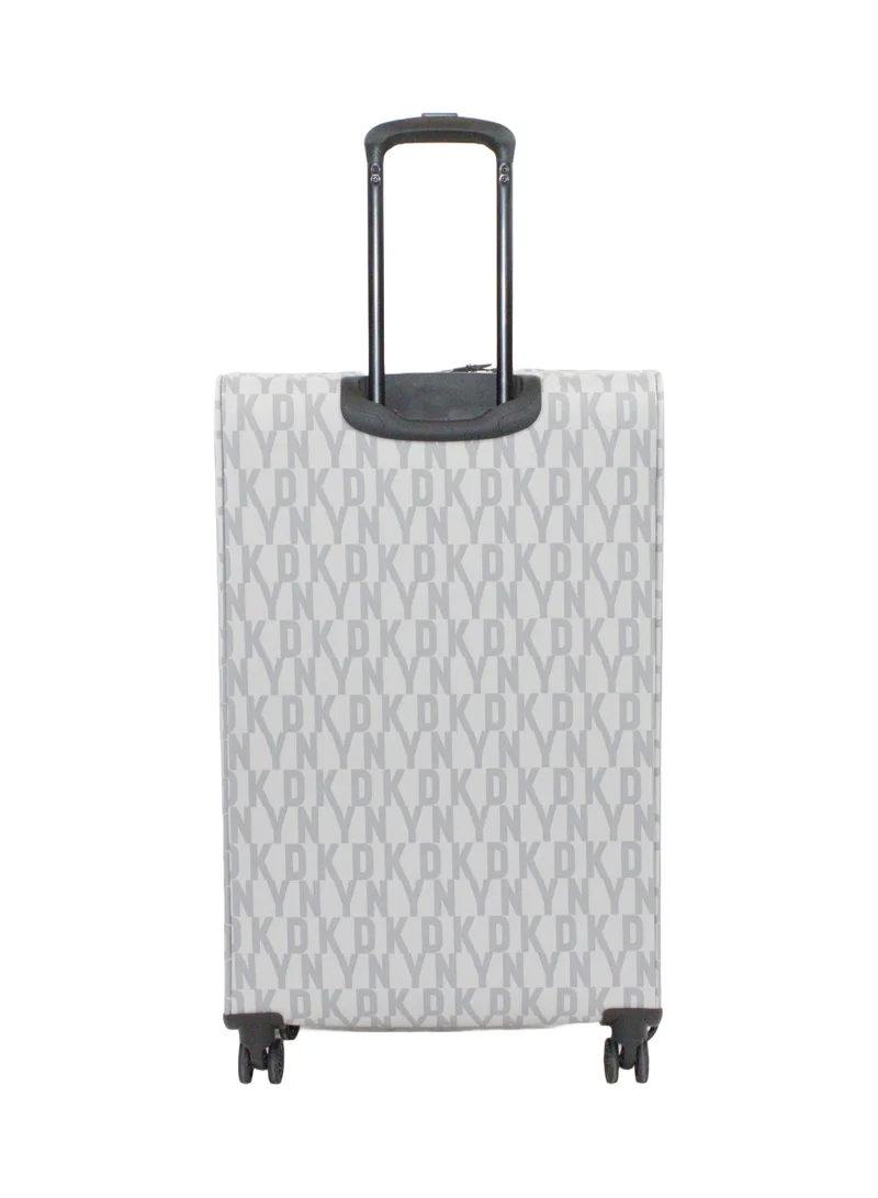 دكني حقيبة سفر DKNY Signature Strip 2.0 SoftSide على عجلات للجنسين | نظام ABS خفيف الوزن للغاية مع عجلات دوارة مزدوجة 4 ألوان LT GREY/MAUVE