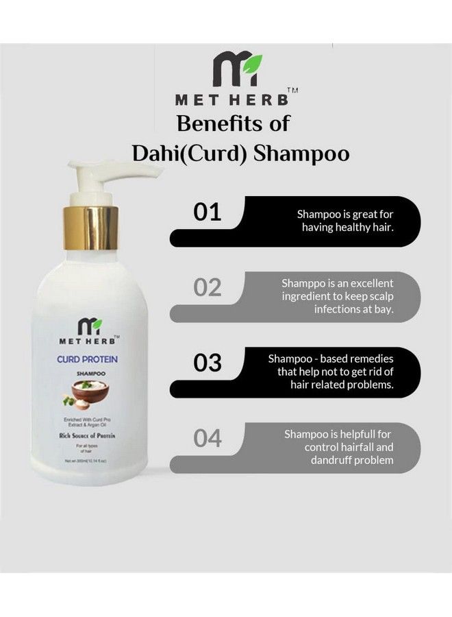Metherb Curd Shampoo300Ml & Curd Protein Conditioner 200Ml & Oil Control Face Wash 100Ml (Combo Pack) - Image 4