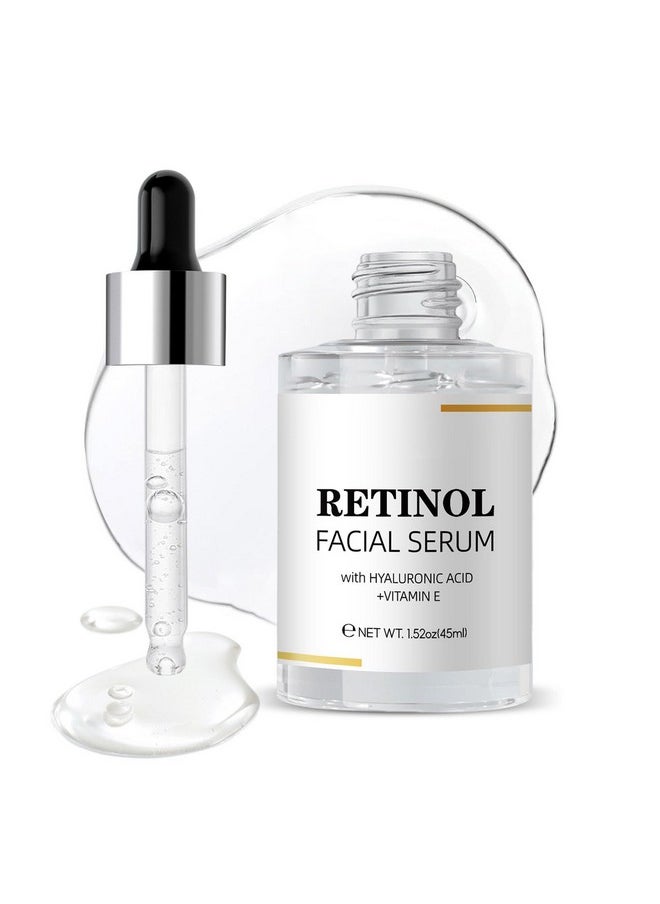 Grospe - Retinol Facial Serum, Retinol Serum for Face with Hyaluronic Acid + Vitamin E, Anti-Aging Serum Pore Tightener Fade Dark Spots Clinical Strength Formula (1.52 Oz) - Image 1