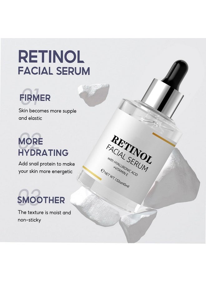Grospe - Retinol Facial Serum, Retinol Serum for Face with Hyaluronic Acid + Vitamin E, Anti-Aging Serum Pore Tightener Fade Dark Spots Clinical Strength Formula (1.52 Oz) - Image 1