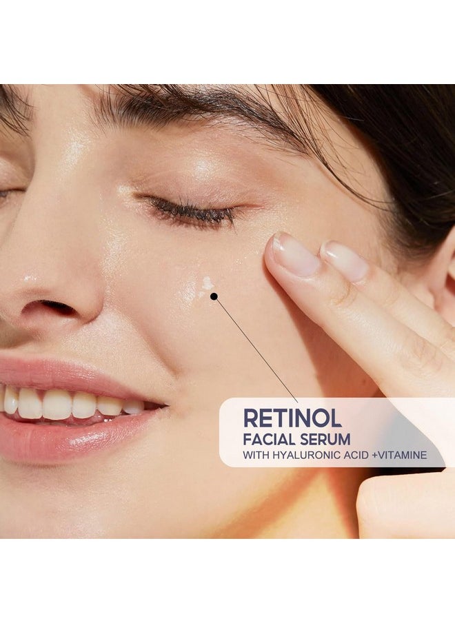 Grospe - Retinol Facial Serum, Retinol Serum for Face with Hyaluronic Acid + Vitamin E, Anti-Aging Serum Pore Tightener Fade Dark Spots Clinical Strength Formula (1.52 Oz) - Image 1