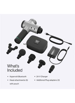 HYPERICE Hypervolt Bluetooth, Featuring Quiet Glide Technology - Handheld Percussion Massage Gun | 3 Speeds, 5 Interchangeable Heads | Helps Relieve Sore Muscles and Stiffness (Hypervolt w/Bluetooth)  - Image 2