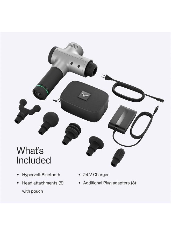 HYPERICE Hypervolt Bluetooth, Featuring Quiet Glide Technology - Handheld Percussion Massage Gun | 3 Speeds, 5 Interchangeable Heads | Helps Relieve Sore Muscles and Stiffness (Hypervolt w/Bluetooth)  - Image 2