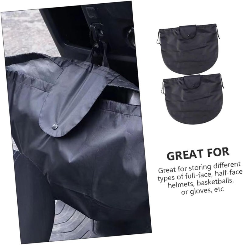 2pcs Waterproof Drawstring Helmet Bags for Motorcycle Electric Bike Large Capacity Storage Pouch for Full and Half Helmets Dustproof Travel Container - Image 3
