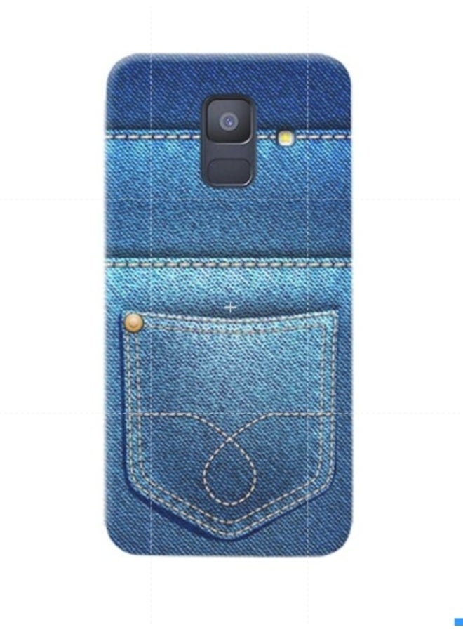AMC DESIGN Thermoplastic Polyurethane Jeans Pattern Case Cover For Samsung Galaxy A6 Blue