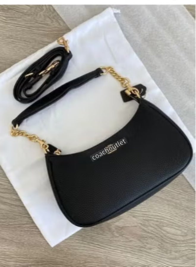 coachoutlet Dark Black Teri Shoulder Bag In Signature Canvas - Image 1
