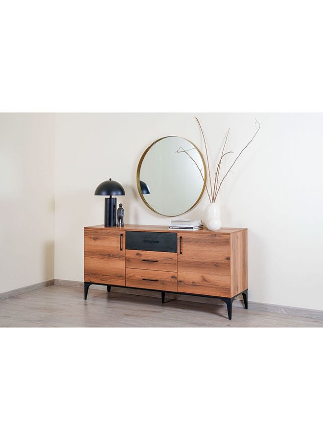 Pan Home Lupo Sideboard With 2 Door 3 Drawer Melamine Brown  - Image 1