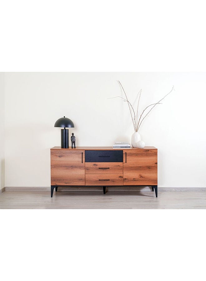 Pan Home Lupo Sideboard With 2 Door 3 Drawer Melamine Brown  - Image 2