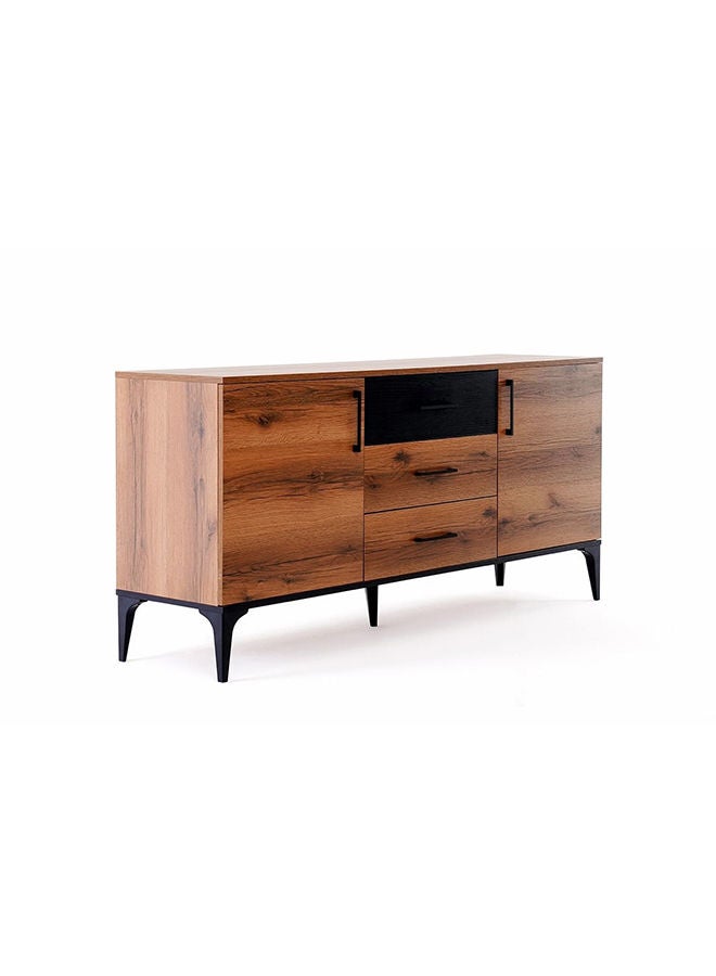 Pan Home Lupo Sideboard With 2 Door 3 Drawer Melamine Brown  - Image 4