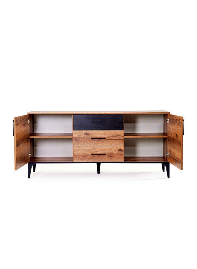 Pan Home Lupo Sideboard With 2 Door 3 Drawer Melamine Brown  - Image 5