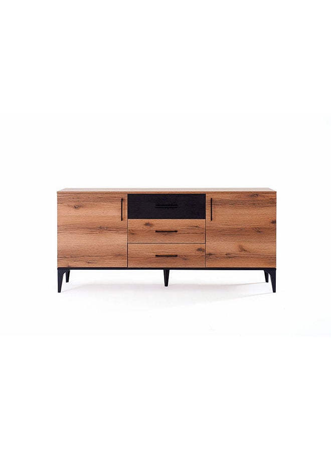 Pan Home Lupo Sideboard With 2 Door 3 Drawer Melamine Brown  - Image 3