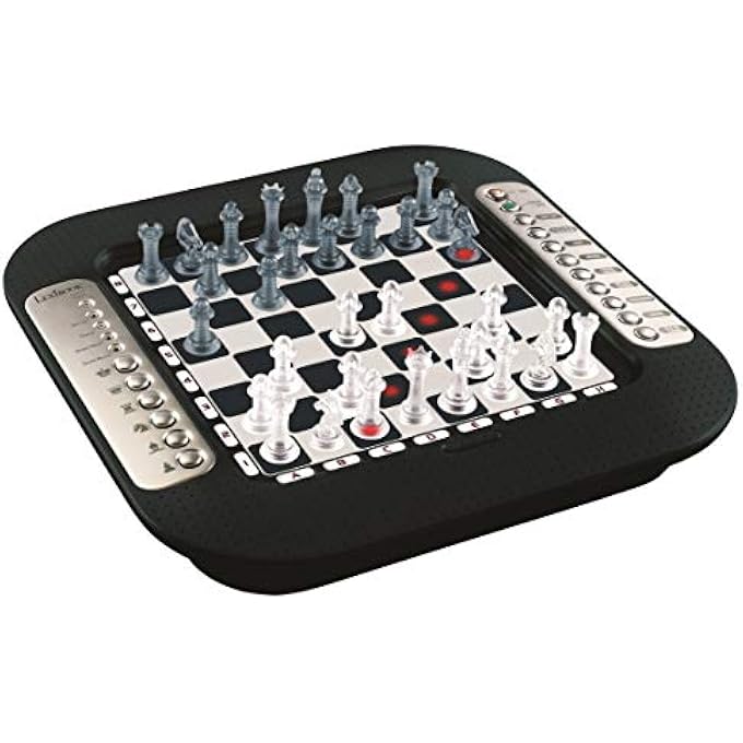 Lexibook Cg1335 Chessman Fx, Electronic Chess Tactile Keyboard And Light And Sound Effects, 32 Pieces, 64 Levels Of Difficulty, Family Board Game, Black/Grey, One Size