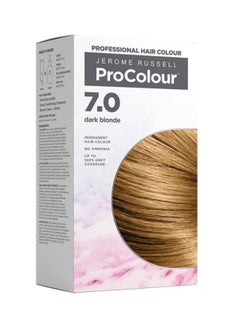 Jerome Russell ProColour Dark Blonde 7.0 Permanent Hair Colour Ammonia Free Hair Dye for Full Grey Coverage Shine and Colour Retention with Brazil Nut Oil  - Image 1