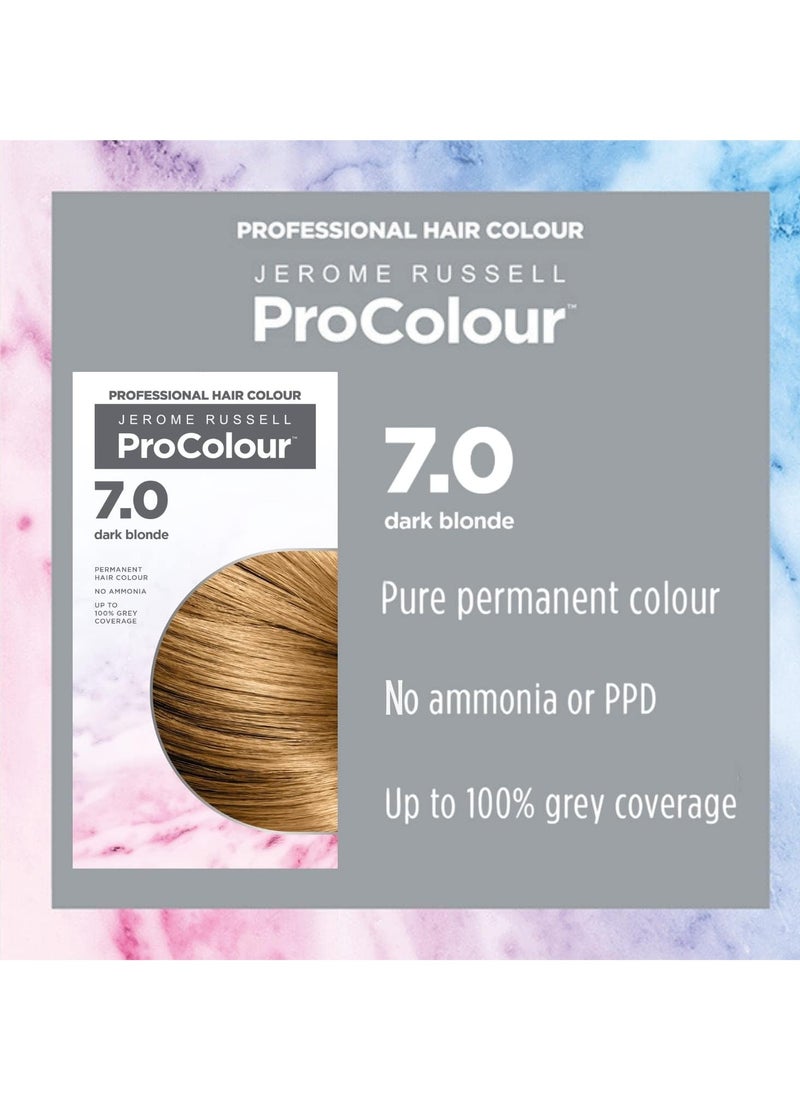 Jerome Russell ProColour Dark Blonde 7.0 Permanent Hair Colour Ammonia Free Hair Dye for Full Grey Coverage Shine and Colour Retention with Brazil Nut Oil  - Image 2