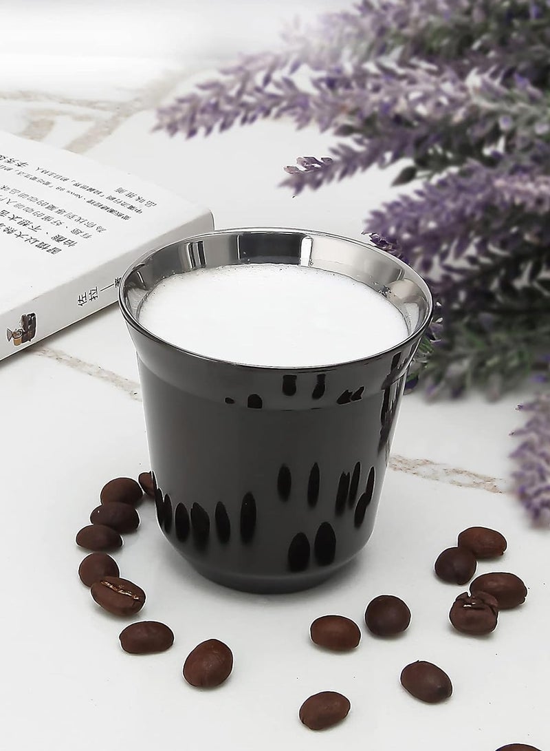 Bukela Stainless Steel Espresso Cup 2pcs Set Double Wall Insulated Metal Demitasse Cups 75ml - Image 4