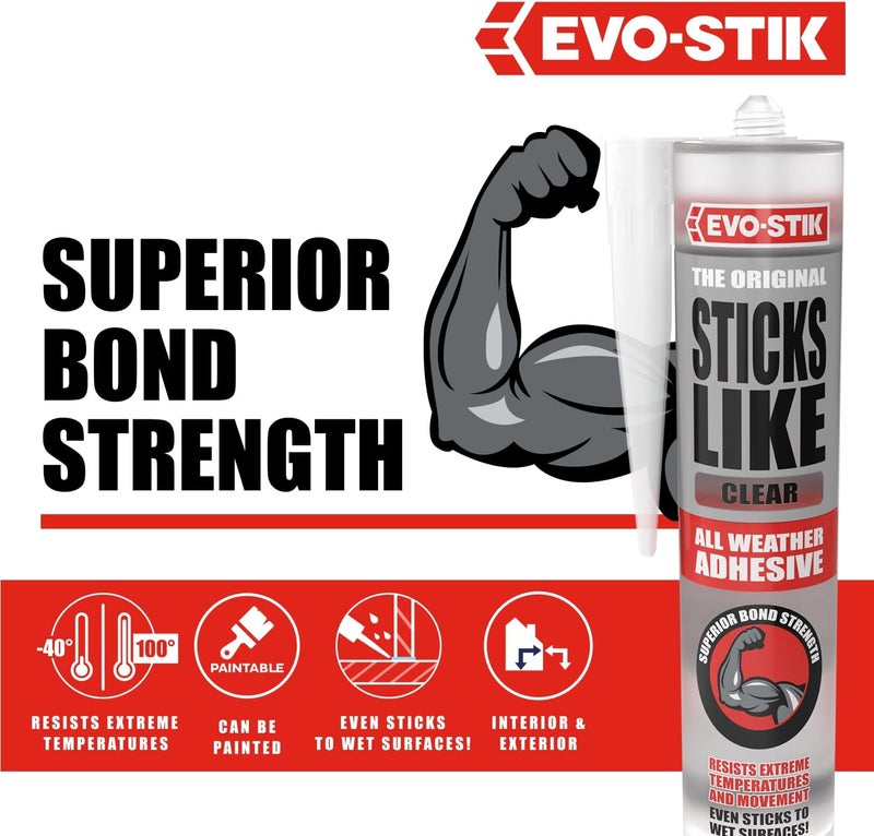 EVO-STIK Sticks Like Clear Adhesive 290ML - Image 3