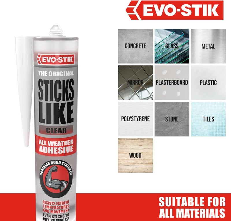 EVO-STIK Sticks Like Clear Adhesive 290ML - Image 4