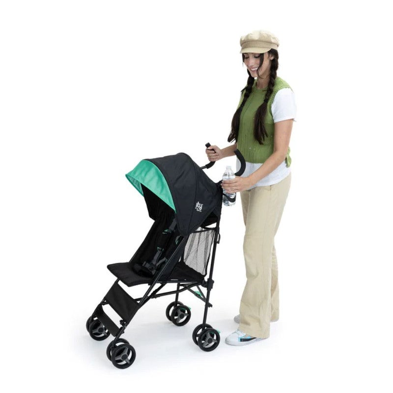 ingenuity Ity by Ingenuity - Smooth Stroll Convenience Stroller, Lightweight with Storage & Sun Visor, Ages 6–84 Months - BLACK/GREEN - Image 2