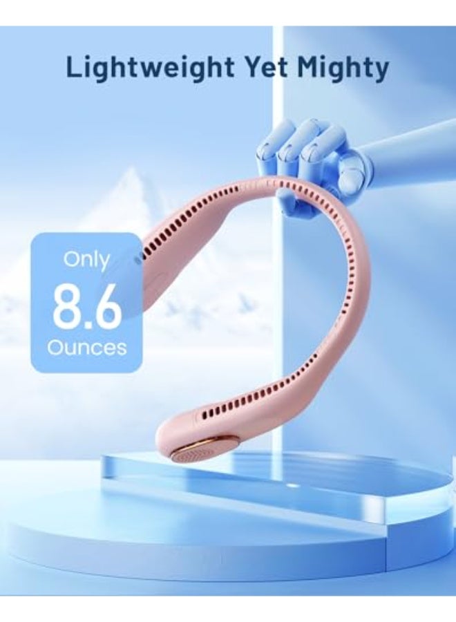 نيبمينينت مروحة عنق محمول360°تبريد ة  بدون شفرات | لا تلف الشعر - مروحة قابلة لإعادة الشحن USB بسعة 4000 مللي أمبير للارتداء أثناء السفر، هدايا عيد الميلاد للرجال، النساء، الأمهات، والآباء. - Image 4